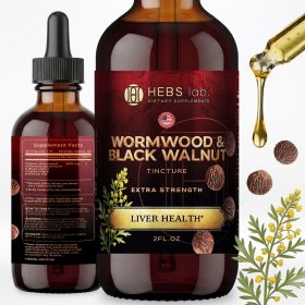 Wormwood & Black Walnut Tincture Liquid Extract Liver Health & Detox Support, 2 fl oz
