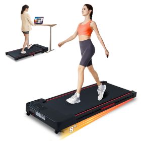 Walking Pad Treadmill with 8Â° Incline, Remote Control 2.5HP Portable Compact Treadmills for Home Office, Treadmill 220 lb Capacity, LED Display