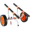 Heavy Duty Kayak Cart, 450lbs Load Capacity, Detachable Canoe Trolley Cart with 12'' Solid Tires, Adjustable Width & Nonslip Support Foot