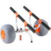 Heavy Duty Kayak Cart, Foldable Canoe Trolley Cart with 12'' Tires, Adjustable Width 6.69"-17.32"