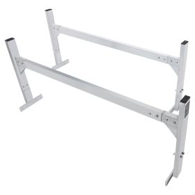Van Roof Ladder Rack, 2 Bars Aluminum Alloy Roof Ladder Racks, 400 LBS Capacity Rain-Gutter Van Roof Rack, Adjustable Length 51.2" to 81.1"