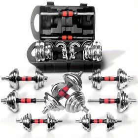 Adjustable Dumbbell Set 44lbs with Carry Case - Cast Iron Home Gym Weights for Men & Women, Compact Workout Equipment for Small Spaces