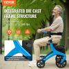 VEVOR Folding Rollator Walker for Seniors and Adults, Lightweight Aluminum Rolling Walker with Seat and Adjustable Handle