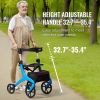 VEVOR Folding Rollator Walker for Seniors and Adults, Lightweight Aluminum Rolling Walker with Seat and Adjustable Handle