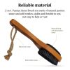 Pumice Stone for Feet Foot Brush with Handle 2 in 1 Natural Wood Pedicure Scrubber for Shower Double Sided Pumice Foot File with Brush for Callus