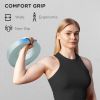 13lbs Kettlebell, Soft Kettle Bell with Wide Handle for Home Gym Weight Lifting and Strength Training, Light Grey
