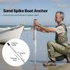 Sand Spike Boat Anchor, 36 in Slide Anchor Shore Spike, Galvanized Carbon Steel Boat Shore Anchors, Shallow Water Beach Anchors