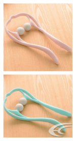 Plastic Pressure Point Therapy Neck Massageador Massagem Relieve Hand Roller Neck Massager For Neck Shoulder Trigger Point (Option: Pinkblue)
