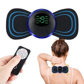 EMS Mini Neck Massager, Lymphatic Drainage Massager, Portable Mini Back Massage Device For Neck Shoulder Back Waist, Remote Control With 8 Modes (Option: 1pc)