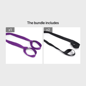 Yoga Mat Strap (Color: Purple+Black*2)