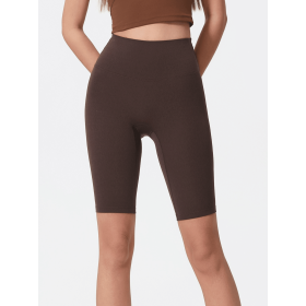 JupiterGear High-Rise Long Shorts (Color: Dark Brown, size: 10)