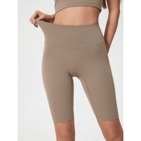 JupiterGear High-Rise Long Shorts (Color: Mocha, size: 4)