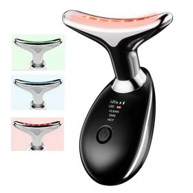 Face Massager Anti-Wrinkle Face Device 3 Modes 45°C Neck Lifting Massagers LED High Frequency Beauty Instrumen EMS Face Massage for Women (Color: Black, Quantity: 1.0)