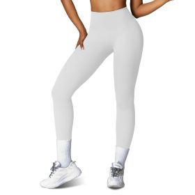 Women's High Waist Workout Leggings - Tummy Control (Color: 1PcPink+1PcPearlGrey+1PcGrey, size: L)