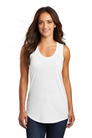 District Women's Perfect Tri Racerback Tank DM138L (Color: White, size: M)