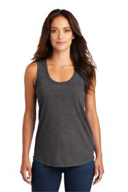 District Women's Perfect Tri Racerback Tank DM138L (Color: Heathered Charcoal, size: XL)
