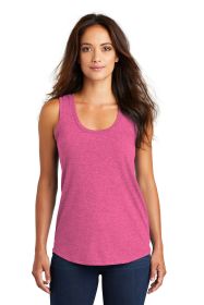 District Women's Perfect Tri Racerback Tank DM138L (Color: Fuchsia Frost, size: S)