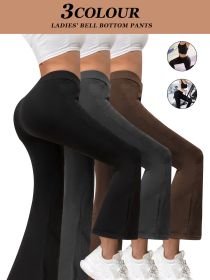 3pcs Butt-Lifting Flare Yoga Pants â€“ High Waist, Ultra Stretch, Naked Feel Leggings for Women (Color: Three colors, size: S)